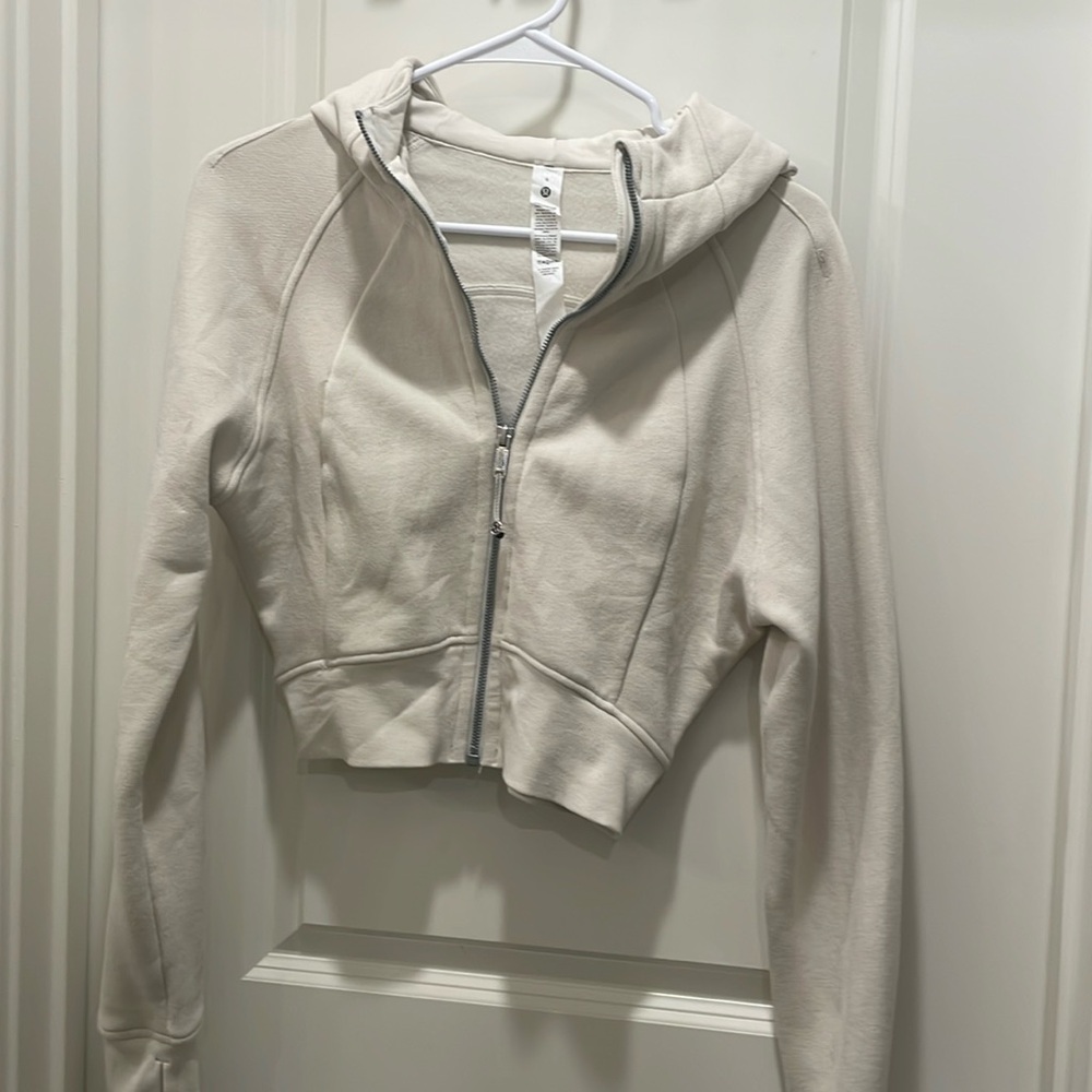 Lululemon Scuba full zip cropped hoodie Bone 6